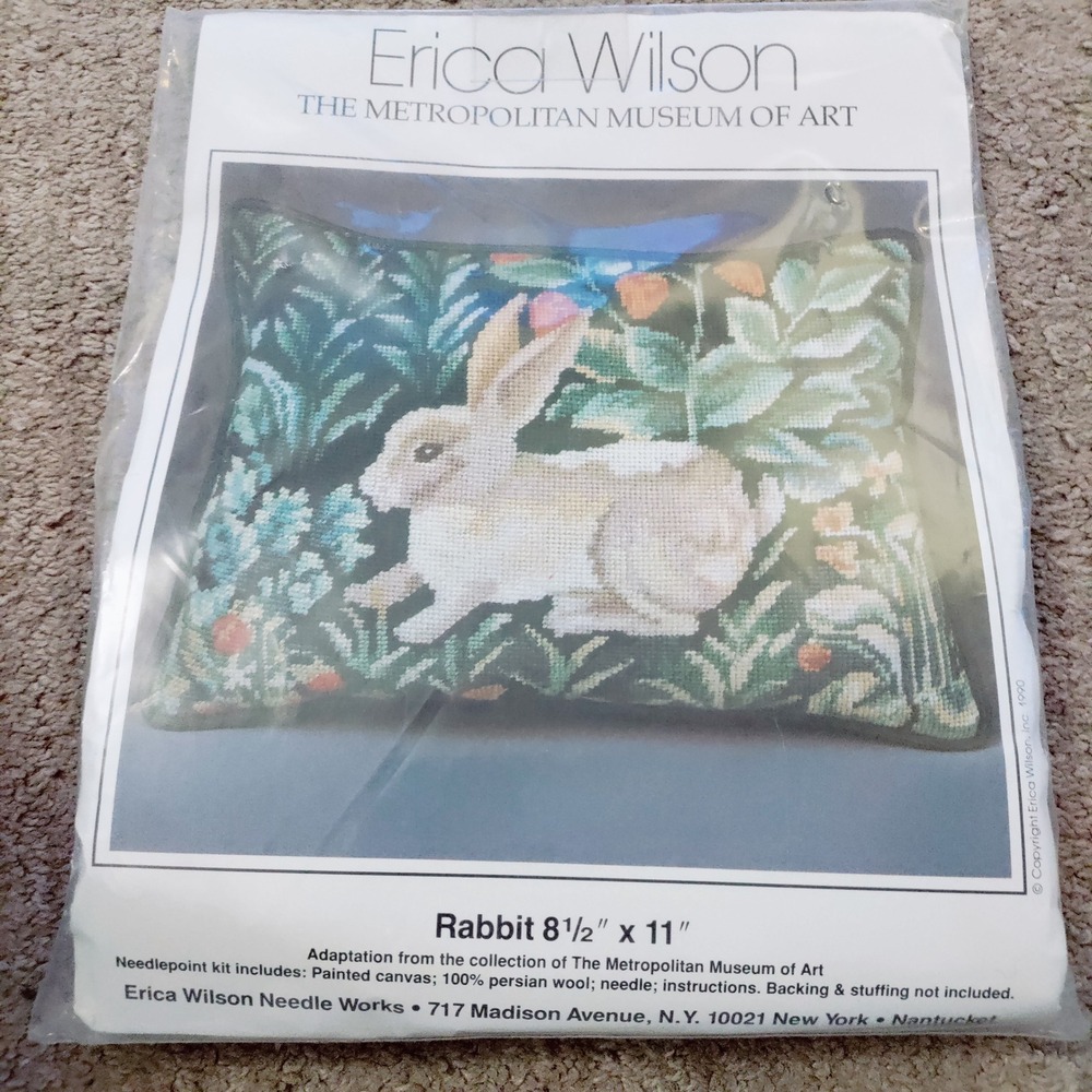 Erica Wilson Metropolitan Museum of Art Rabbit Needlepoint Kit Vintage 1990 New